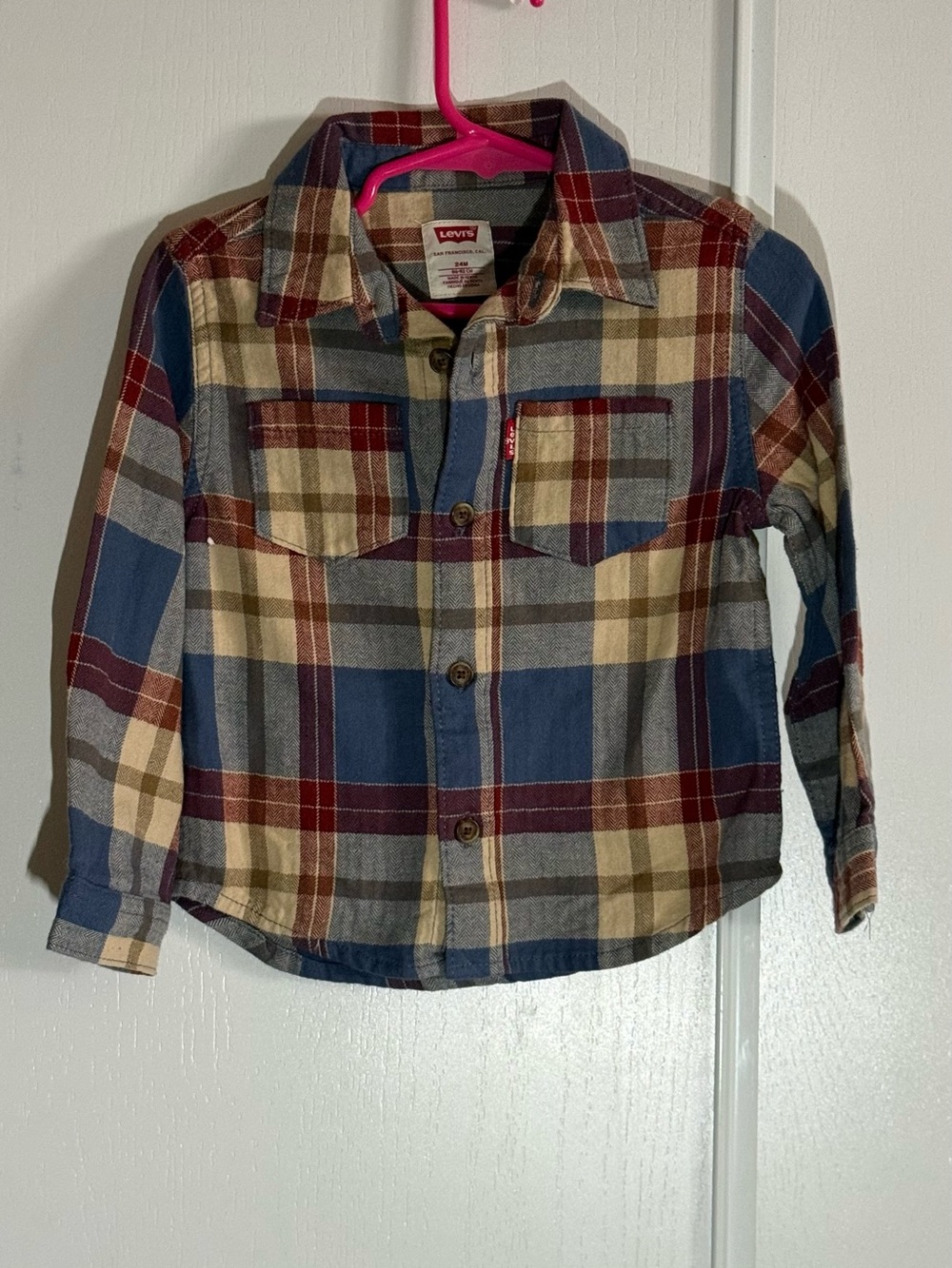 Levi's Boys Multicolor Plaid Button-Down Shirt size 24m